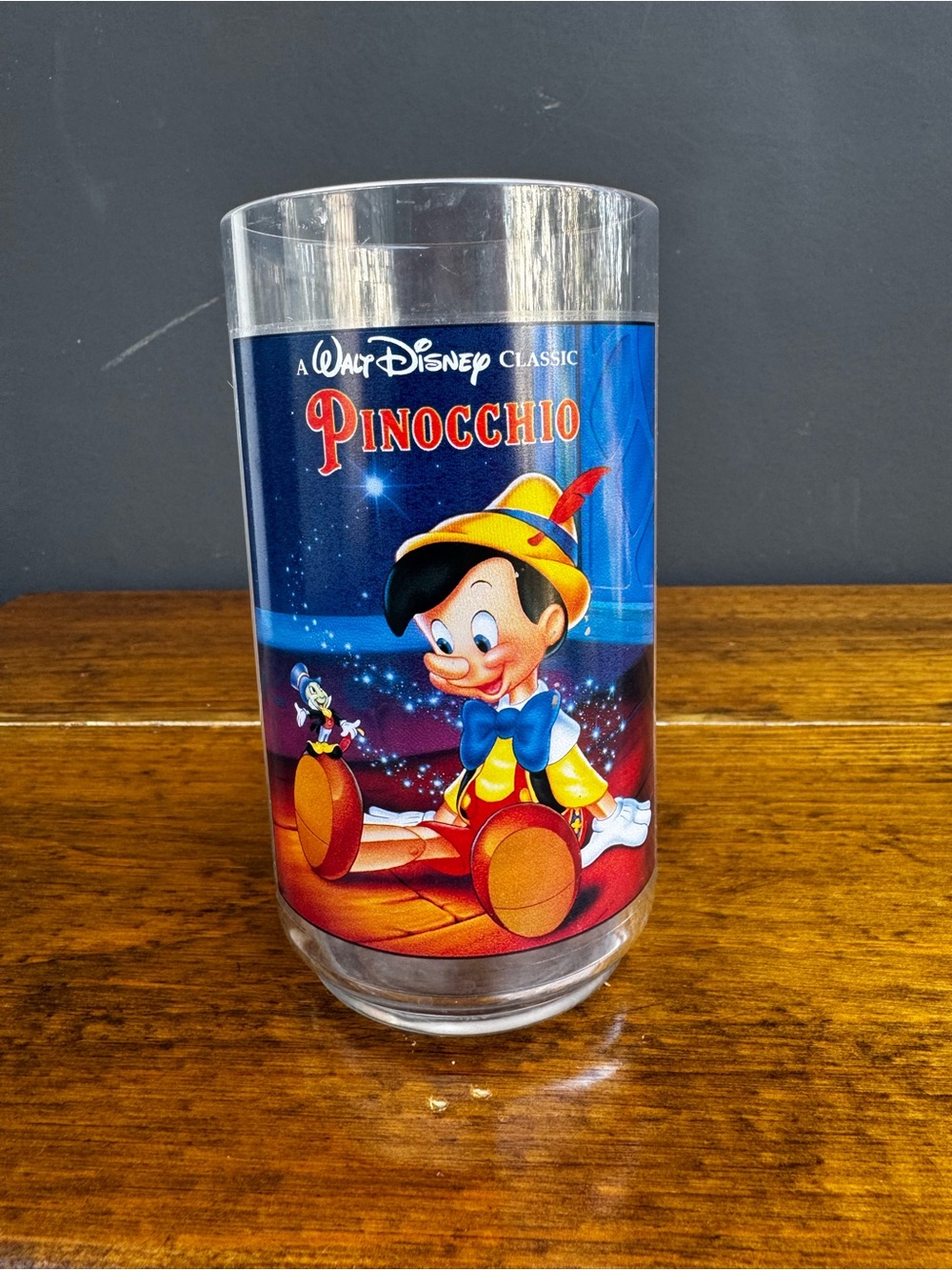 vintage 1994 Burger King Walt Disney Collector Series 6 Pinocchio plastic cup